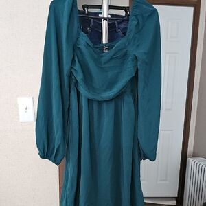 SHEIN Green Long Sleeve Dress